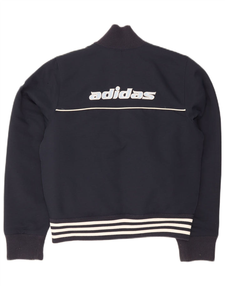 Adidas ženska bombaška jakna s grafičkim motivima UK 12 Medium tamnoplavi poliester