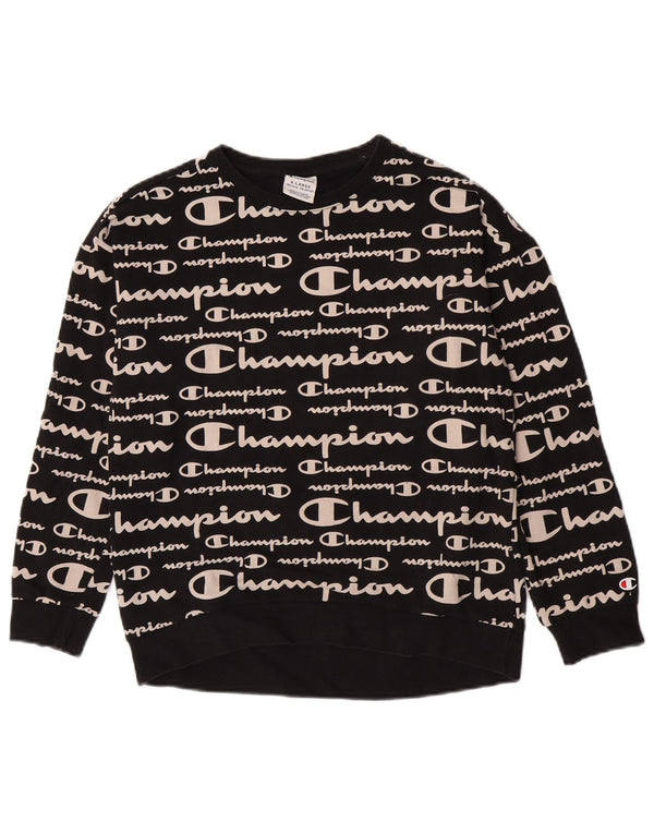Champion Boys Graphic Sweatshirt Jumper 13-14 Years XL Black