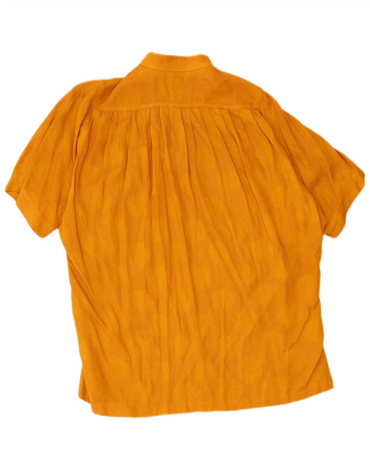 Vintage ženski pulover košulja bluza EU 40 srednje žuta cvjetna