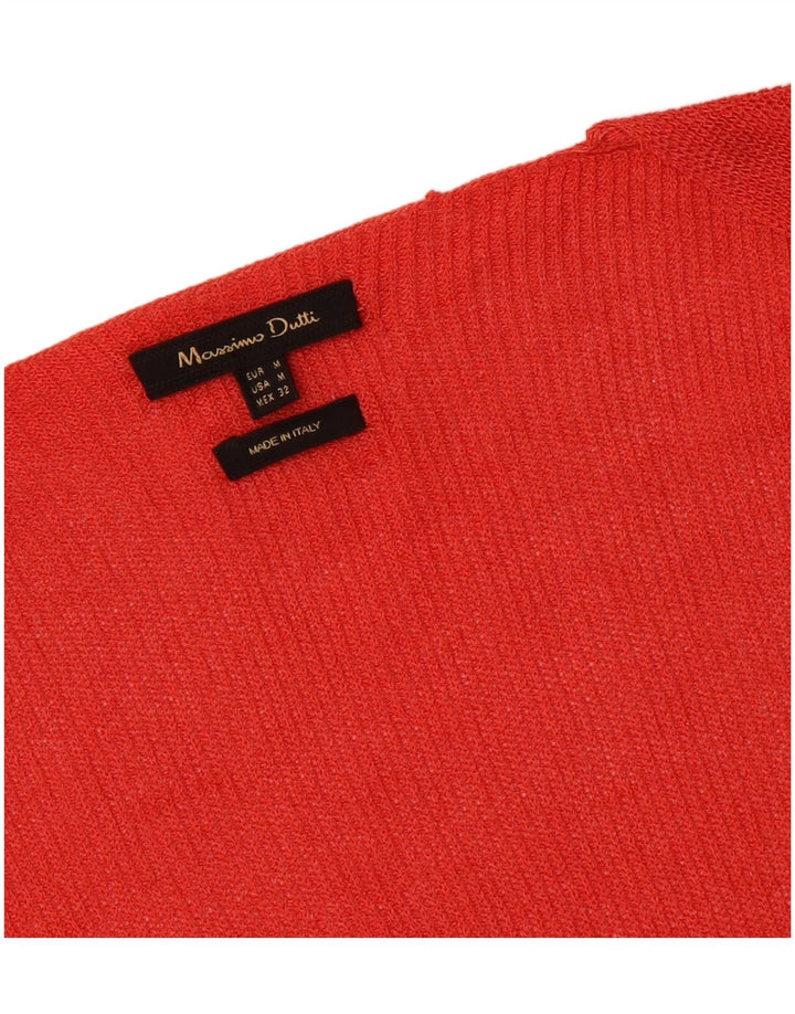 MASSIMO DUTTI Womens Open Cardigan Sweater UK 14 Medium Red