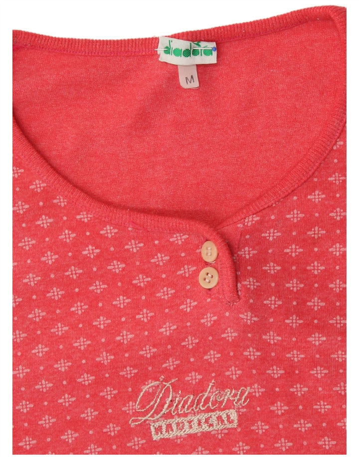 DIADORA Ženska majica kratkih rukava UK 14 Srednje ružičasti geometrijski pamuk