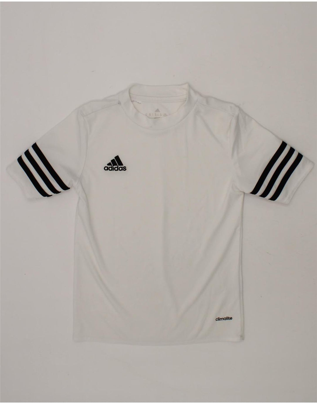 ADIDAS Boys Climalite T-Shirt Top 7-8 Years Small White Vintage Adidas and Second-Hand Adidas from Messina Hembry 