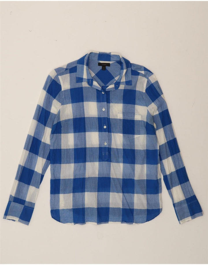 J. Crew Ženska pulover majica US 10 Large Blue Gingham pamuk