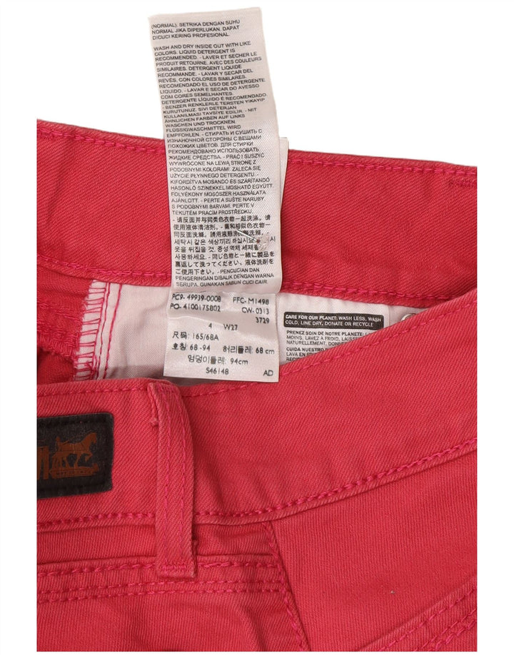 Levi's ženske kapri traperice US 4 male W27 L20 ružičasti pamuk