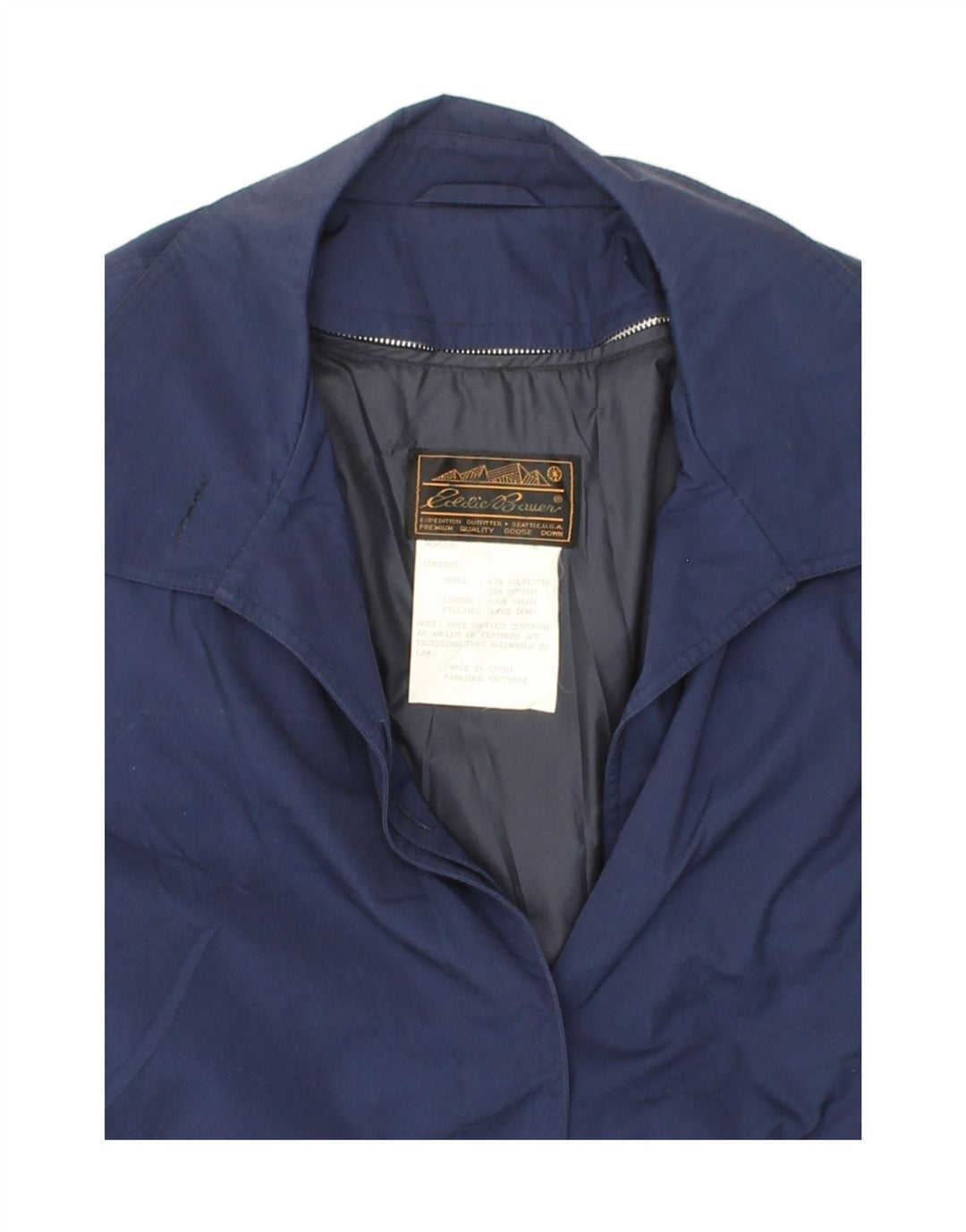 EDDIE BAUER Womens Trench Coat UK 16 Large Navy Blue Polyester Vintage Eddie Bauer and Second-Hand Eddie Bauer from Messina Hembry 