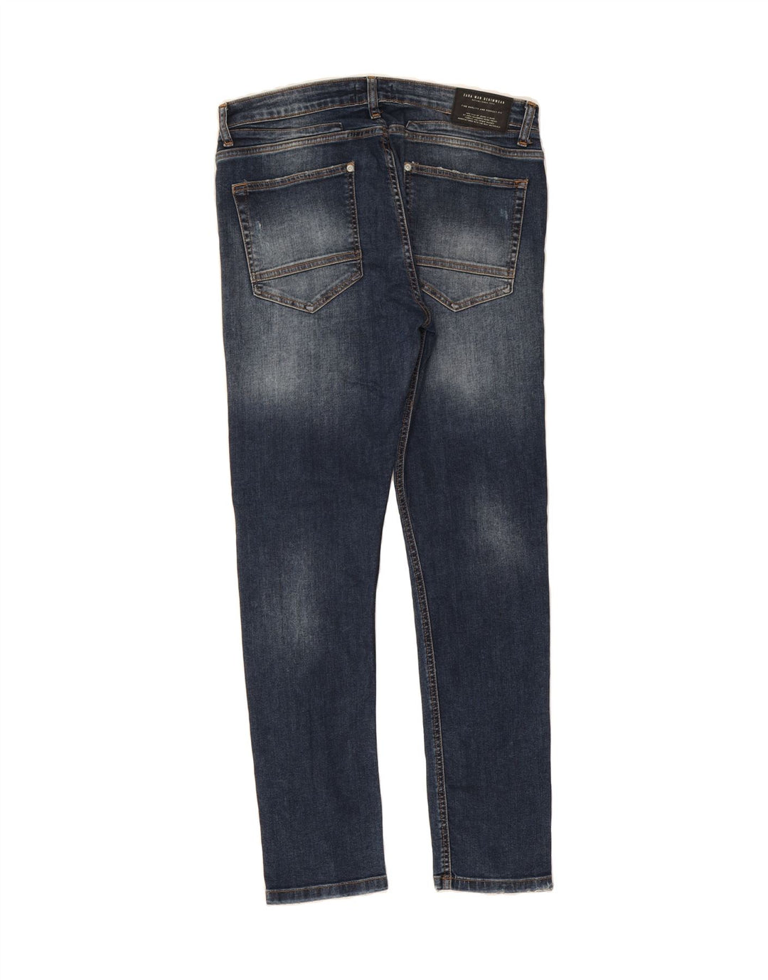 ZARA Mens Distressed Slim Jeans EU 42 Large W32 L31 Navy Blue Vintage Zara and Second-Hand Zara from Messina Hembry 