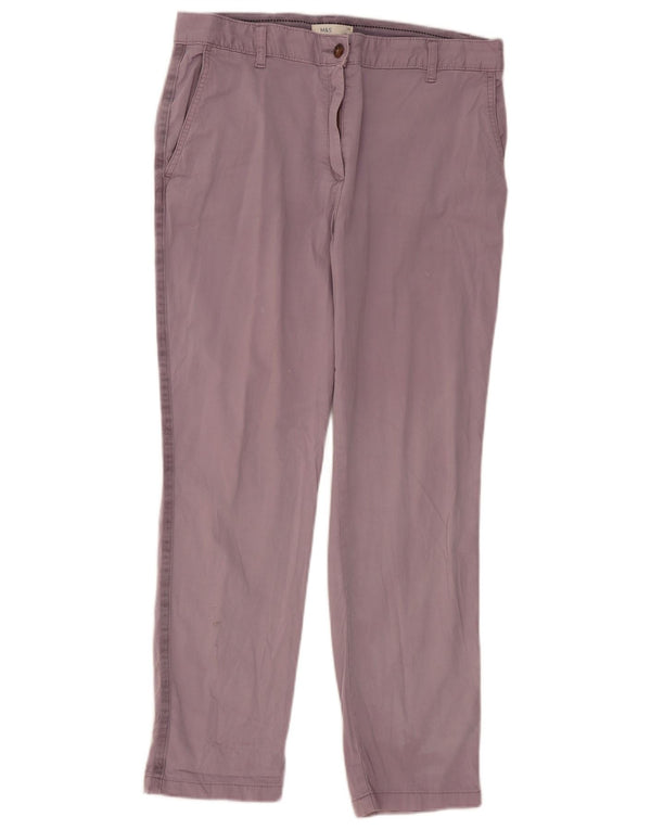 Marks & Spencer ženske ravne chino hlače UK 14 Large W34 L30 Ljubičasta