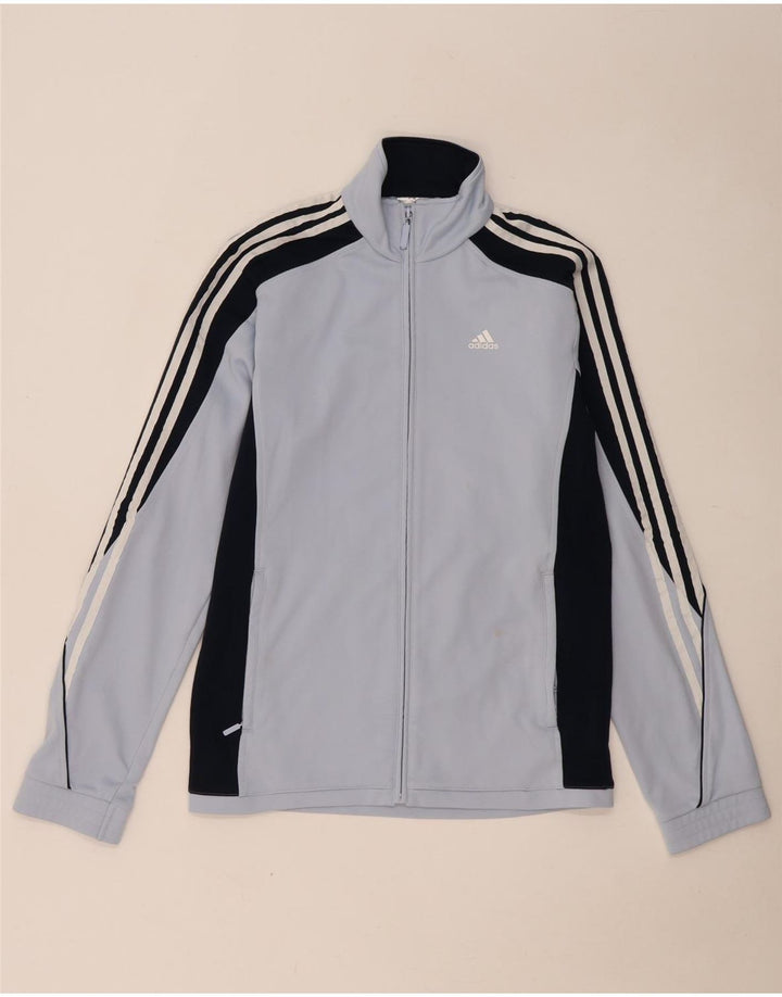 Adidas ženska gornja jakna trenirke UK 14 poliester srednje plave boje