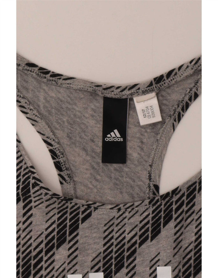 Adidas ženski grafički prsluk UK 12 srednje sivi geometrijski