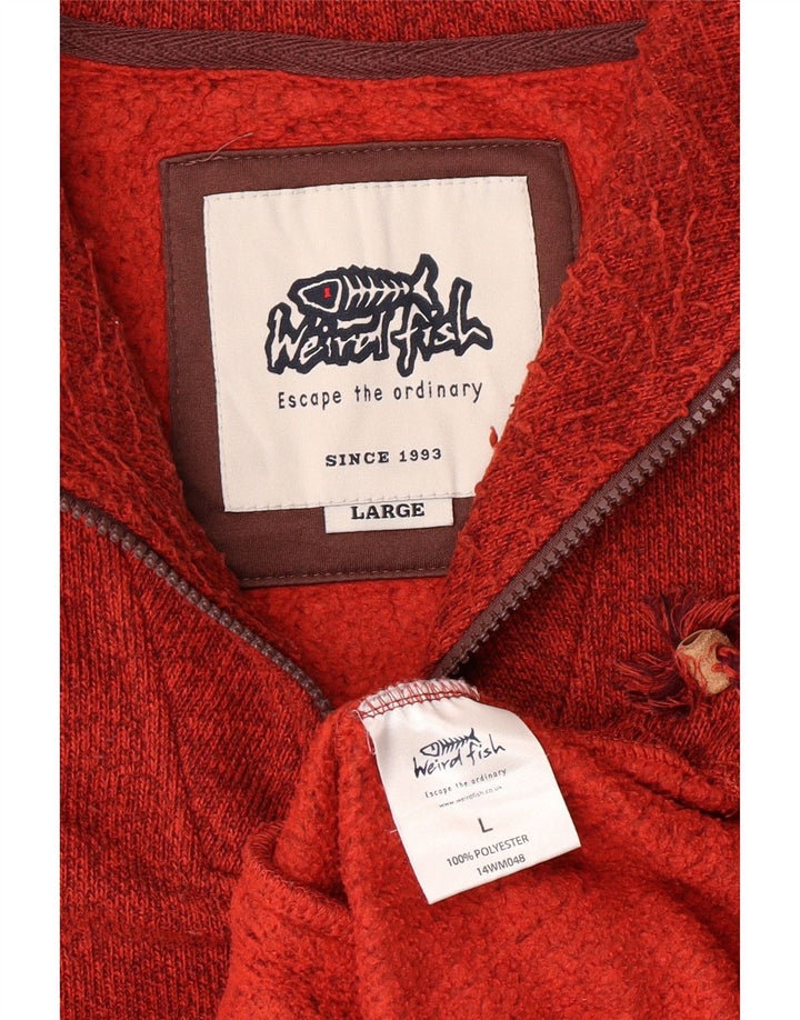 Weird Fish Muška dukserica s patentnim izrezom i velikim crvenim pjegama od poliestera