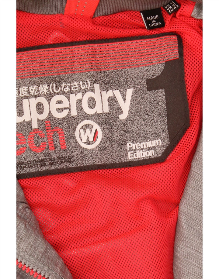 Superdry ženska kišna jakna s kapuljačom UK 14 Large Grey Flected