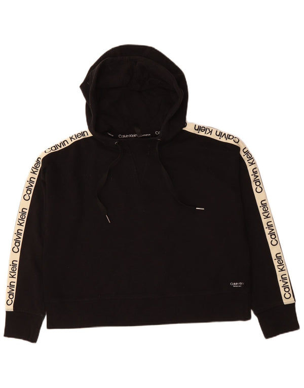 Calvin Klein ženski kratki džemper s kapuljačom UK 12 srednje crne boje