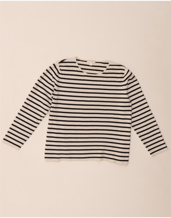 Cos ženski kratki rukav dugih rukava UK 10 pamuk s malim bijelim prugama