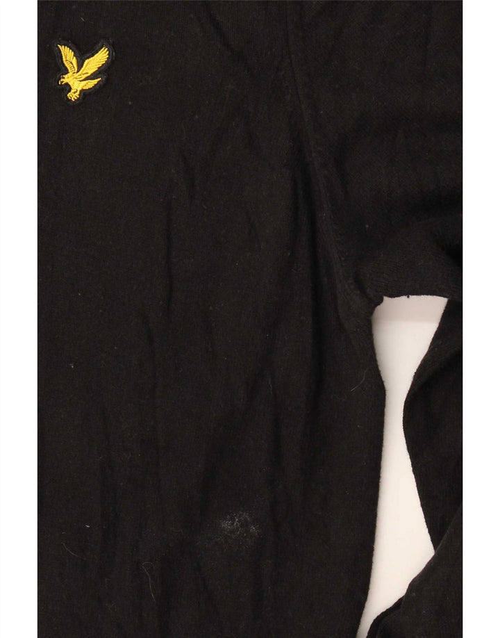Lyle & Scott muški džemper s okruglim izrezom Srednji crni pamuk