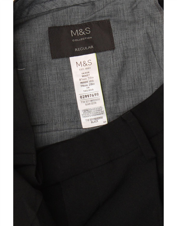 Marks & Spencer muške hlače s štipaljkama W32 L29 crni poliester