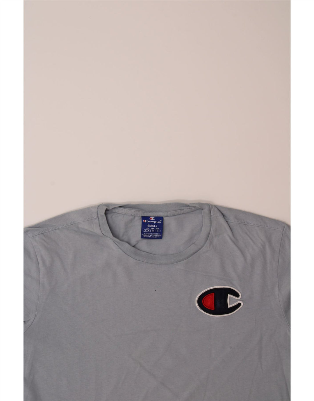 CHAMPION Mens Graphic T-Shirt Top Small Blue Vintage Champion and Second-Hand Champion from Messina Hembry 