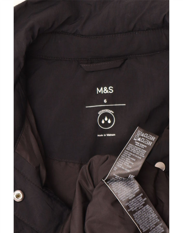 Marks & Spencer ženski preveliki prošiveni podstavljeni kaput UK 6 XS crni