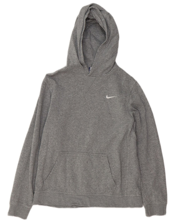 NIKE Boys Hoodie Jumper 13-14 Years XL Grey Cotton
