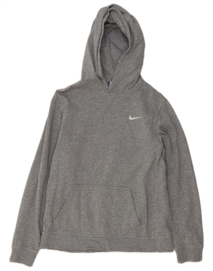 NIKE Boys Hoodie Jumper 13-14 Years XL Grey Cotton