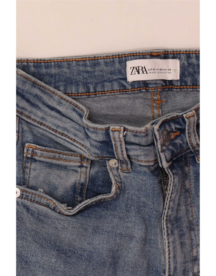 Zara ženske lepršave traperice visokog rasta EU 38 male W28 L26 plave