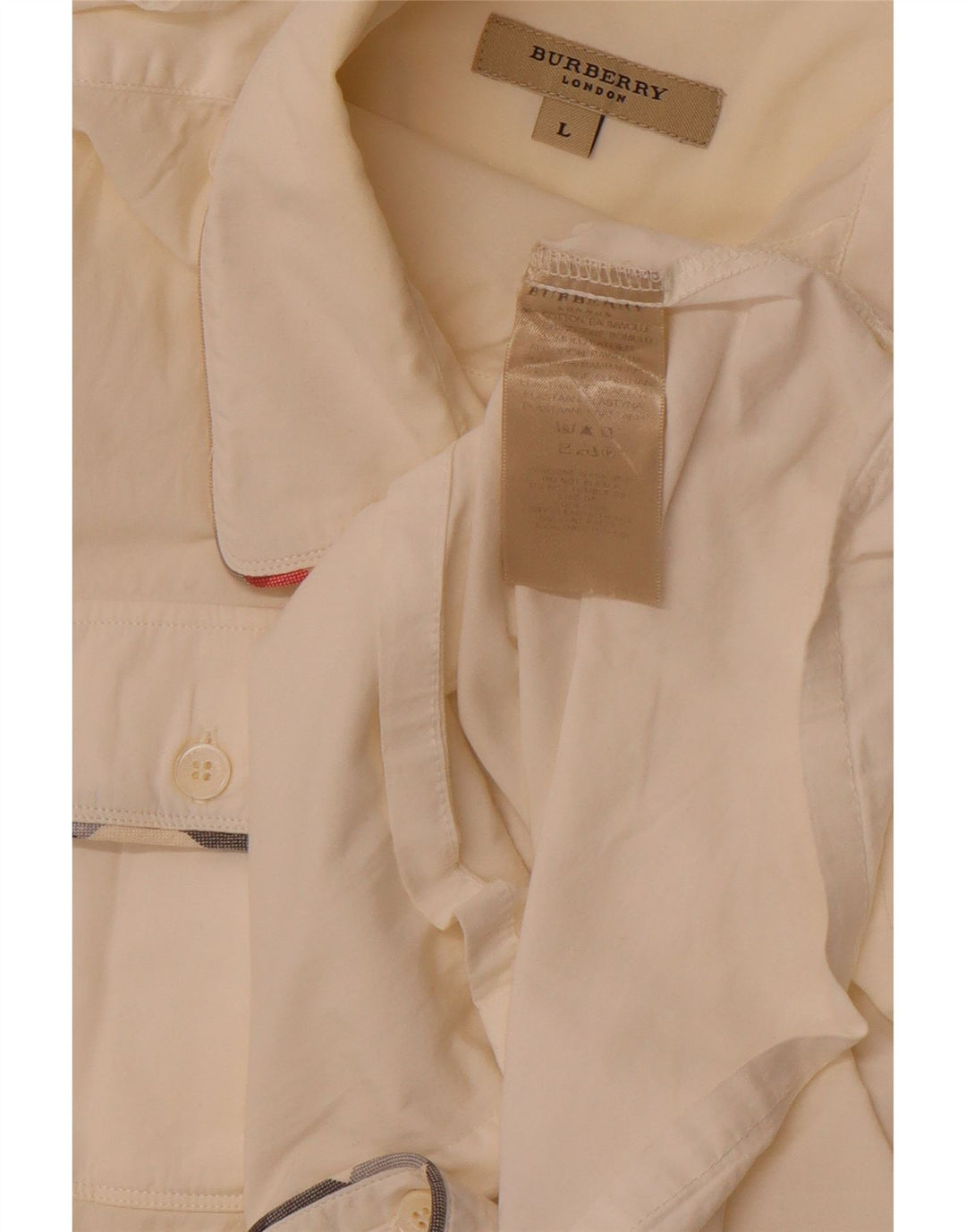 BURBERRY ženska vojna košulja bez rukava UK 14 Large Off White Pamuk