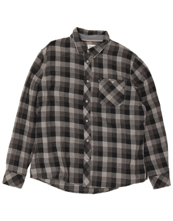Cherokee muška flanelska košulja 2XL sivi karirani pamuk