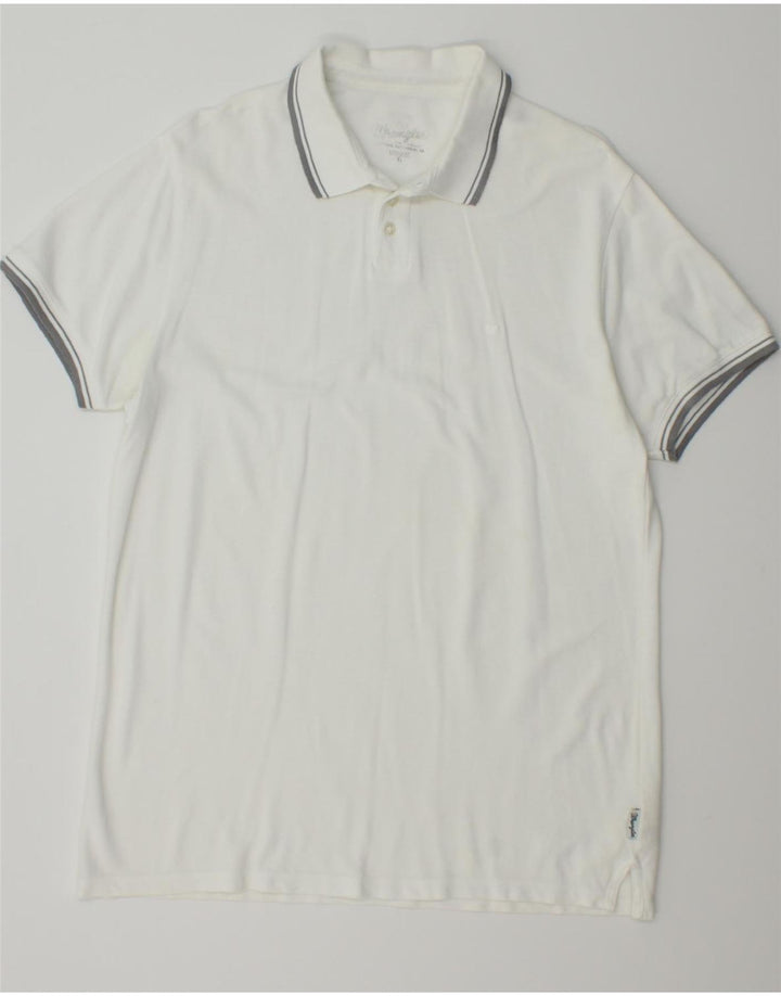 WRANGLER Mens Regular Fit Polo Shirt XL White Cotton Vintage Wrangler and Second-Hand Wrangler from Messina Hembry 