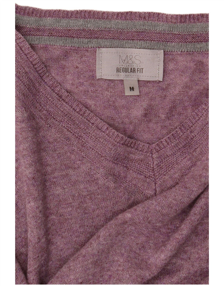 Marks & Spencer muški džemper s V-izrezom srednje ljubičaste boje