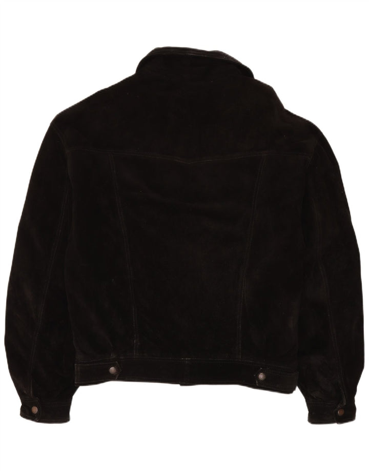 Vintage muška bomber jakna od brušene kože IT 50 velika crna koža