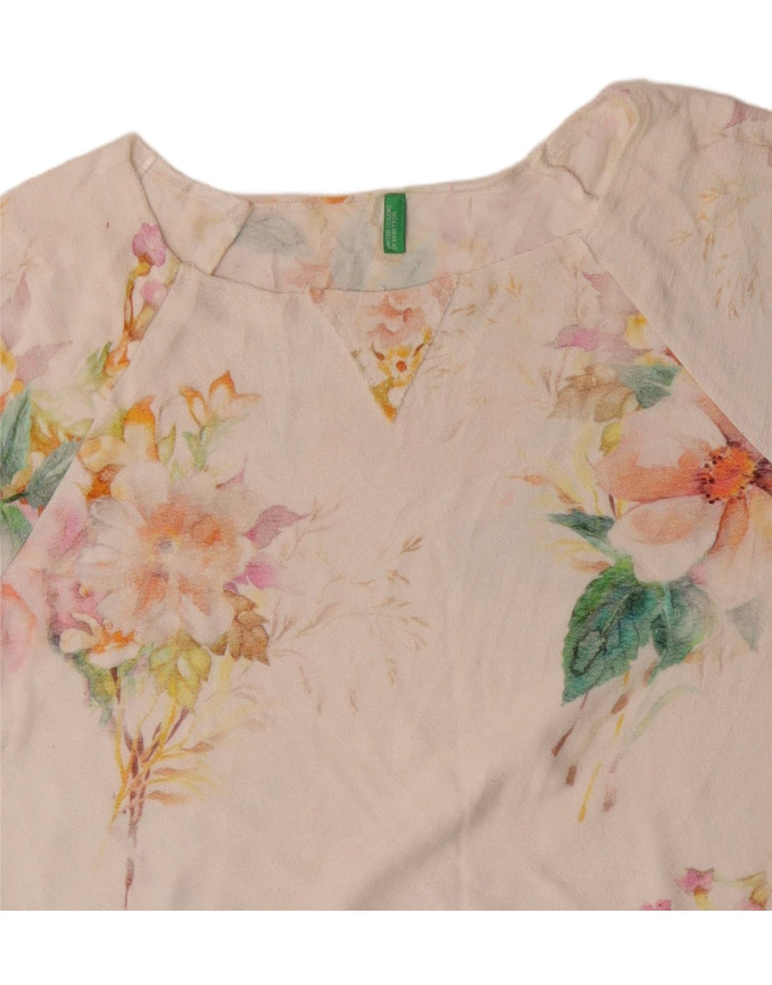 BENETTON Ženska majica kratkih rukava UK 16 Large Off White Floral
