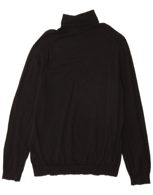 Marks & Spencer muški pulover s rol izrezom XL od crne merino vune