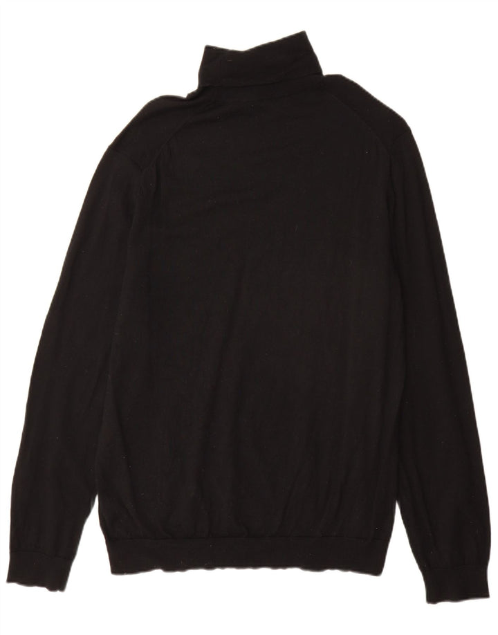 Marks & Spencer muški pulover s rol izrezom XL od crne merino vune