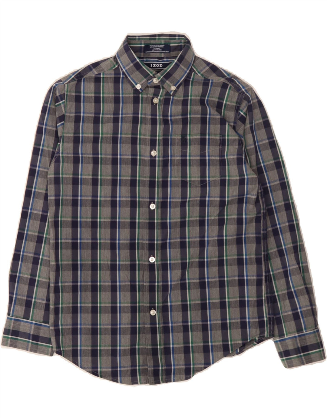IZOD Boys Shirt 10-11 Years Medium Navy Blue Check Cotton Vintage Izod and Second-Hand Izod from Messina Hembry 