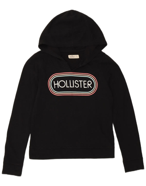Hollister Ženska majica s kapuljačom s grafičkim motivima UK 10 Mali crni pamuk