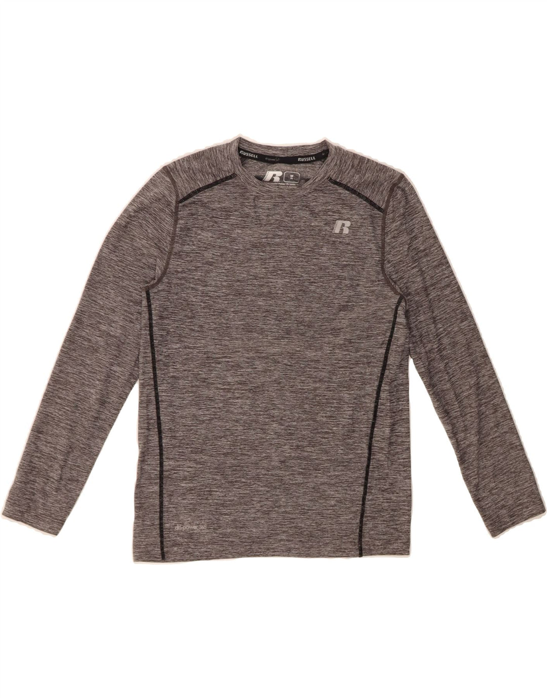 RUSSELL ATHLETIC Boys Top Long Sleeve 7-8 Years Medium Grey Flecked Vintage Russell Athletic and Second-Hand Russell Athletic from Messina Hembry 