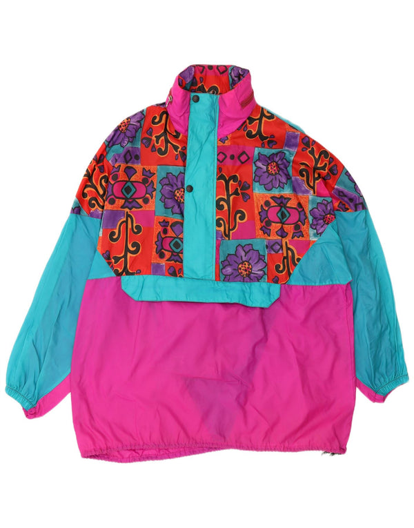 ETIREL Preveliki ženski baloner s kapuljačom UK 14 Srednje ružičasto cvjetni 80-ih