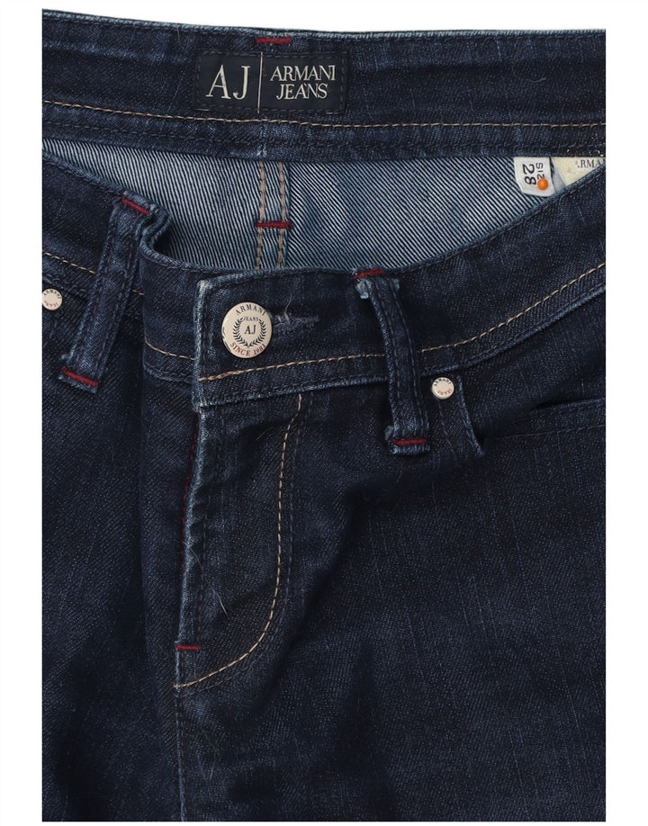 ARMANI Ženske ravne traperice W28 L32 tamnoplave