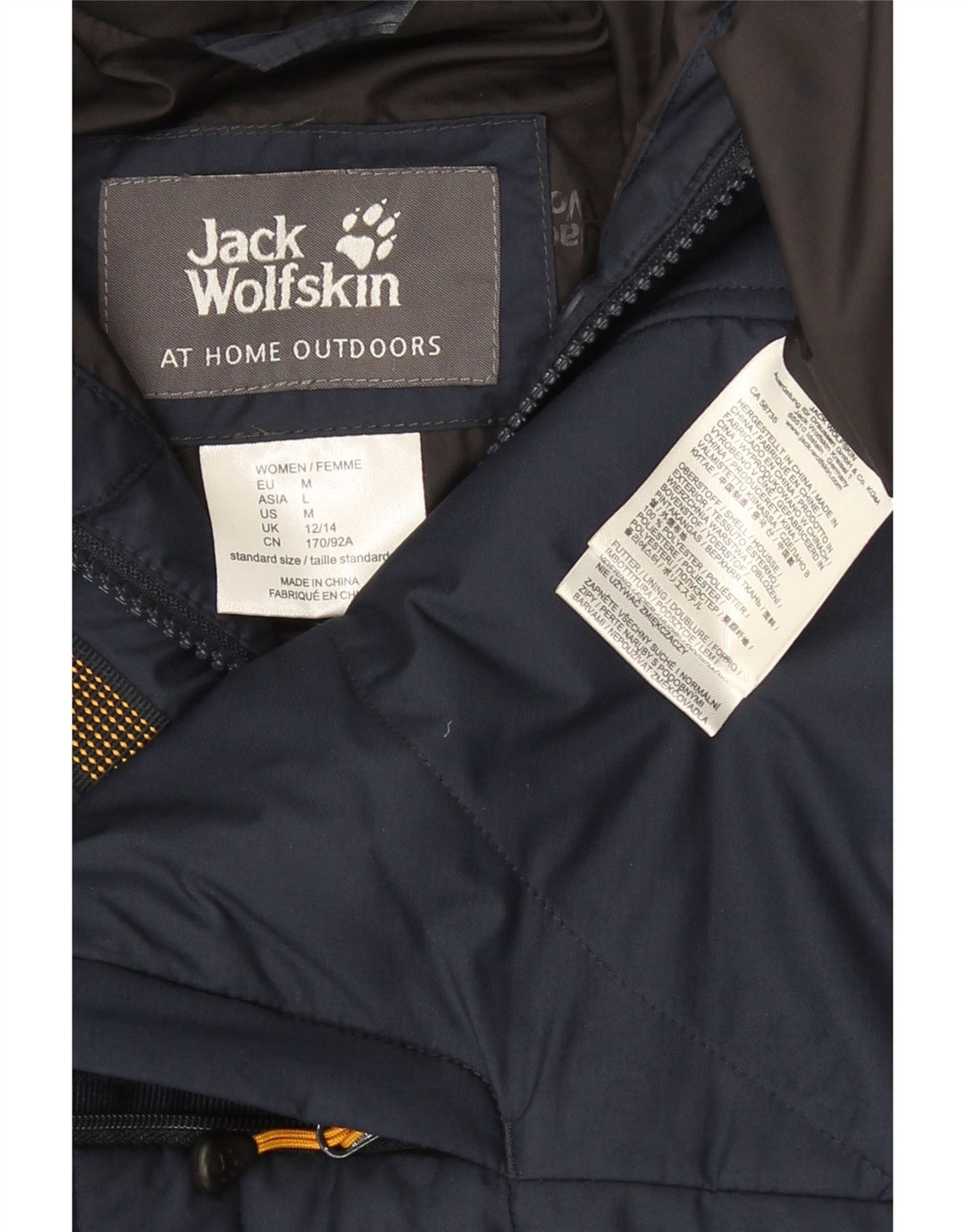 Jack Wolfskin muški podstavljeni kaput s kapuljačom UK 12/14 Srednje tamnoplavi poliester