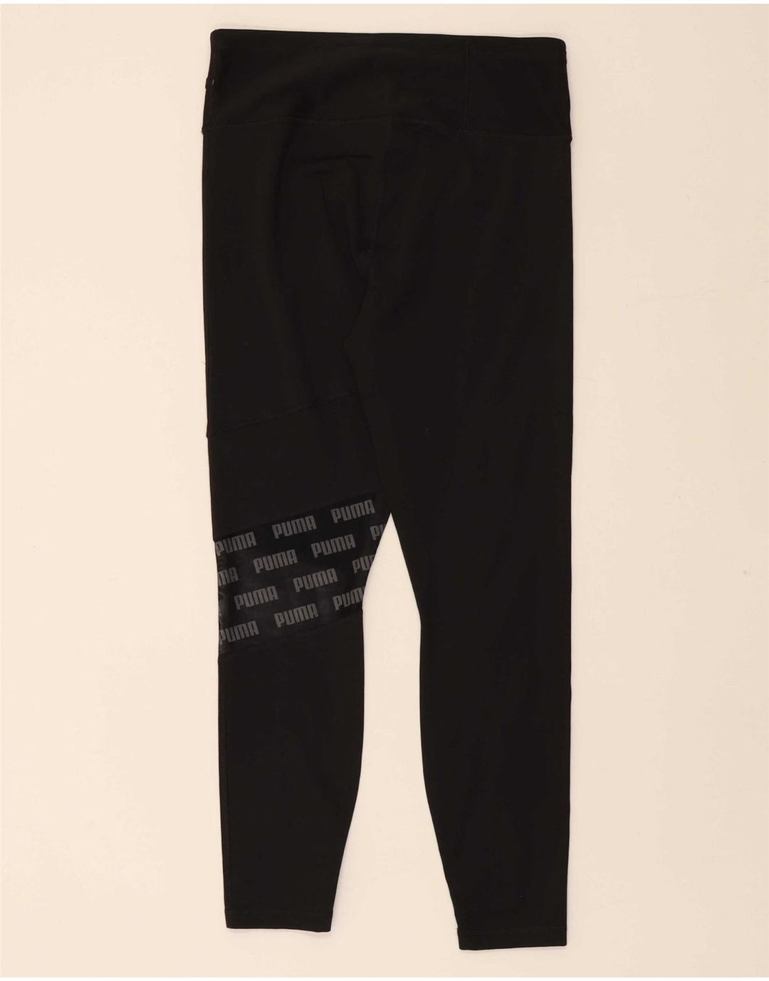 PUMA Womens Graphic Leggings UK 14 Large  Black