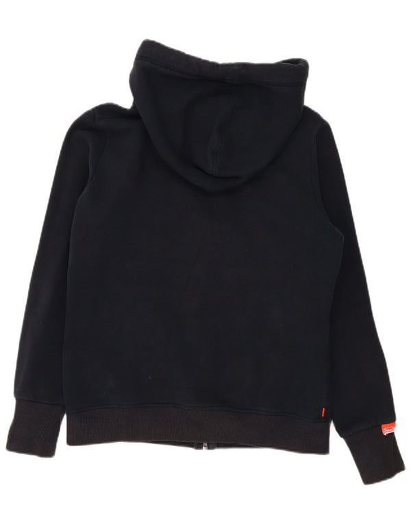 Superdry ženski pulover s kapuljačom na patentni zatvarač UK 16 Veliki tamnoplavi pamuk