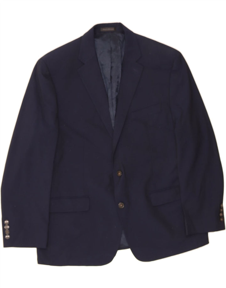 CHAPS Mens 2 Button Blazer Jacket UK 44 2XL Navy Blue Polyester Vintage Chaps and Second-Hand Chaps from Messina Hembry 