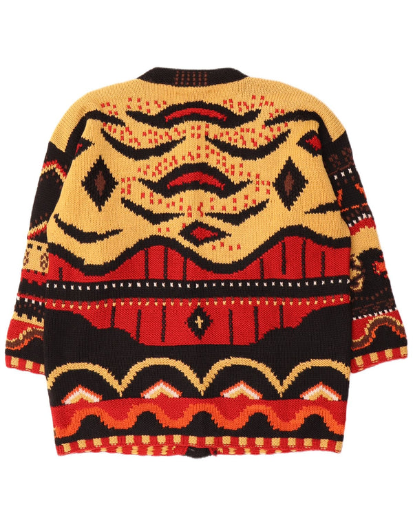S.MORITZ Womens Cardigan Sweater UK 16 Large Multicoloured Geometric