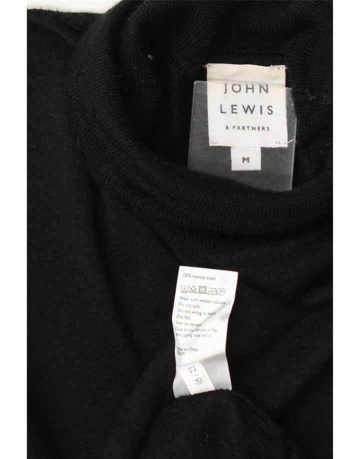 John Lewis muški pulover s rol izrezom srednje crne vune