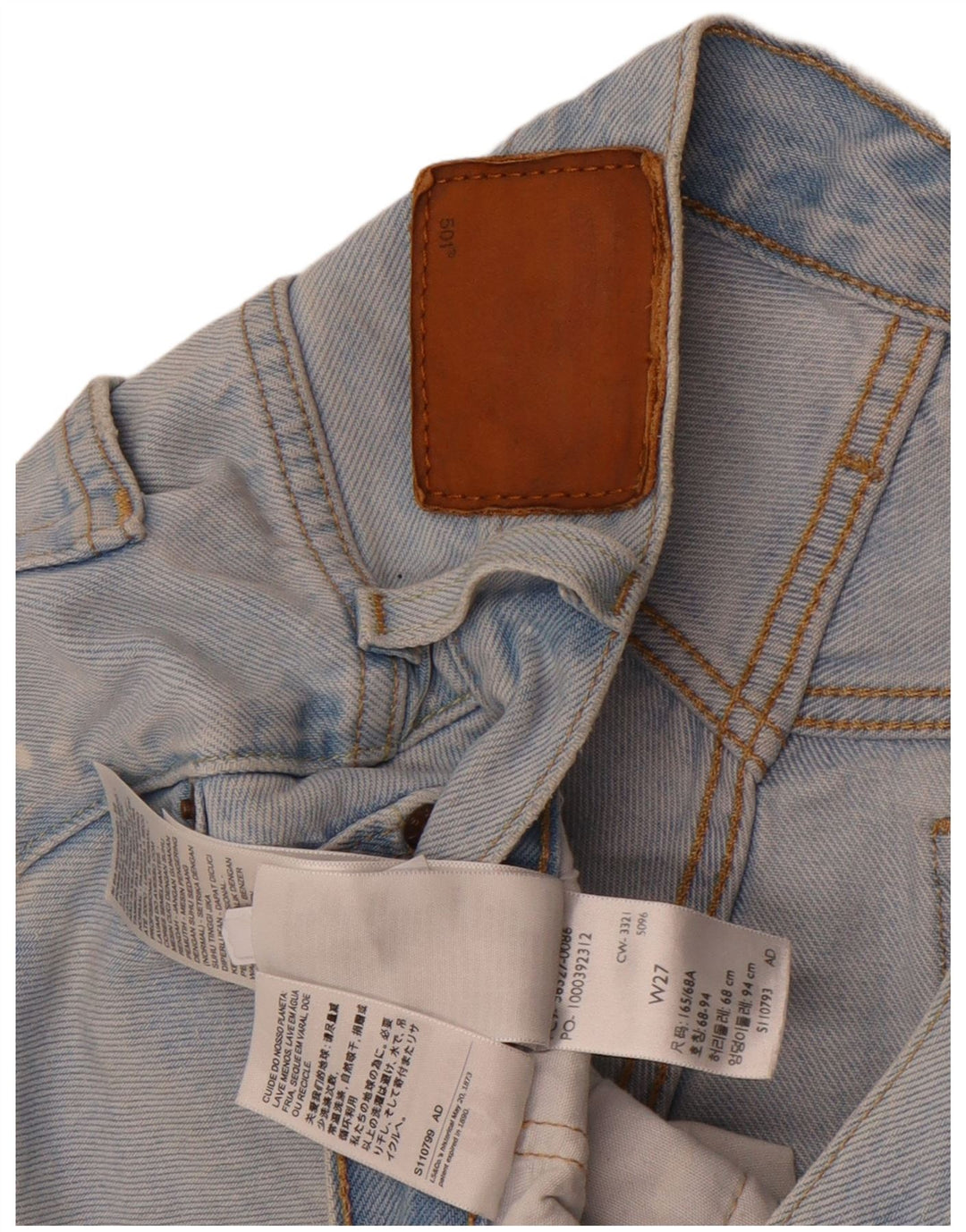 Levi's ženske kratke traper hlače 501 W27 male plave boje pamuka