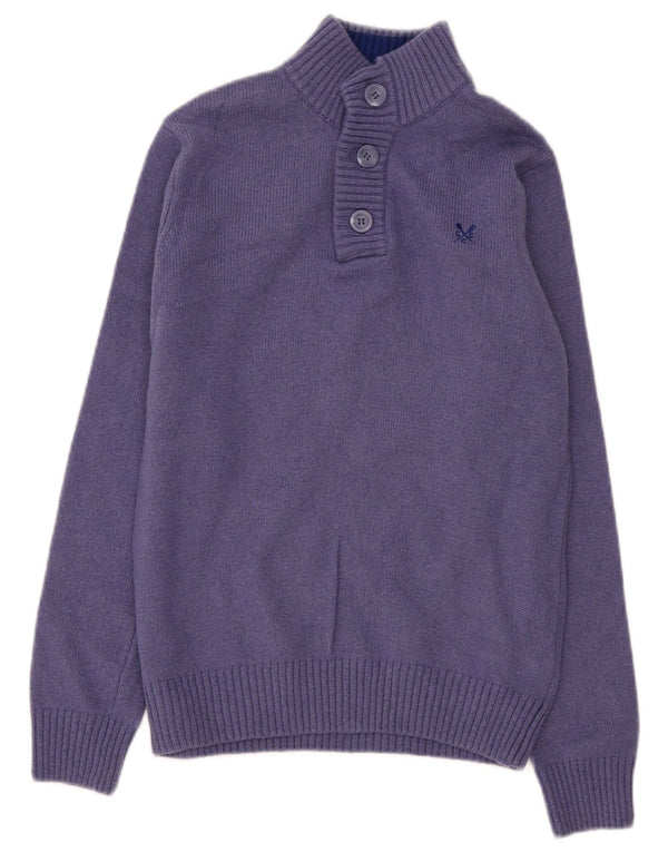 Crew Clothing Muški džemper s dugmadima i ovratnikom XS ljubičaste janjeće vune