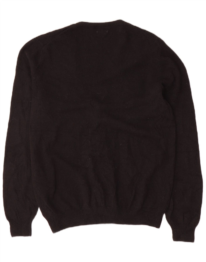 BENETTON ženski kardigan pulover UK 18 XL crna merino vuna