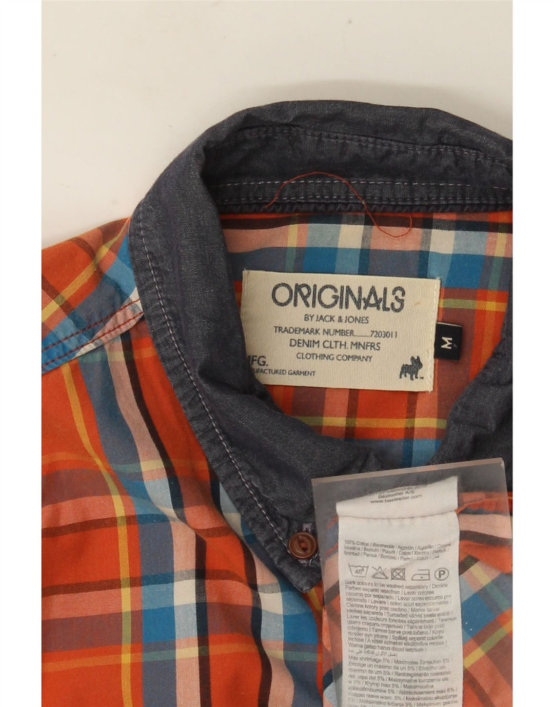 JACK & JONES Muška košulja Srednje narančasta karirana pamuk