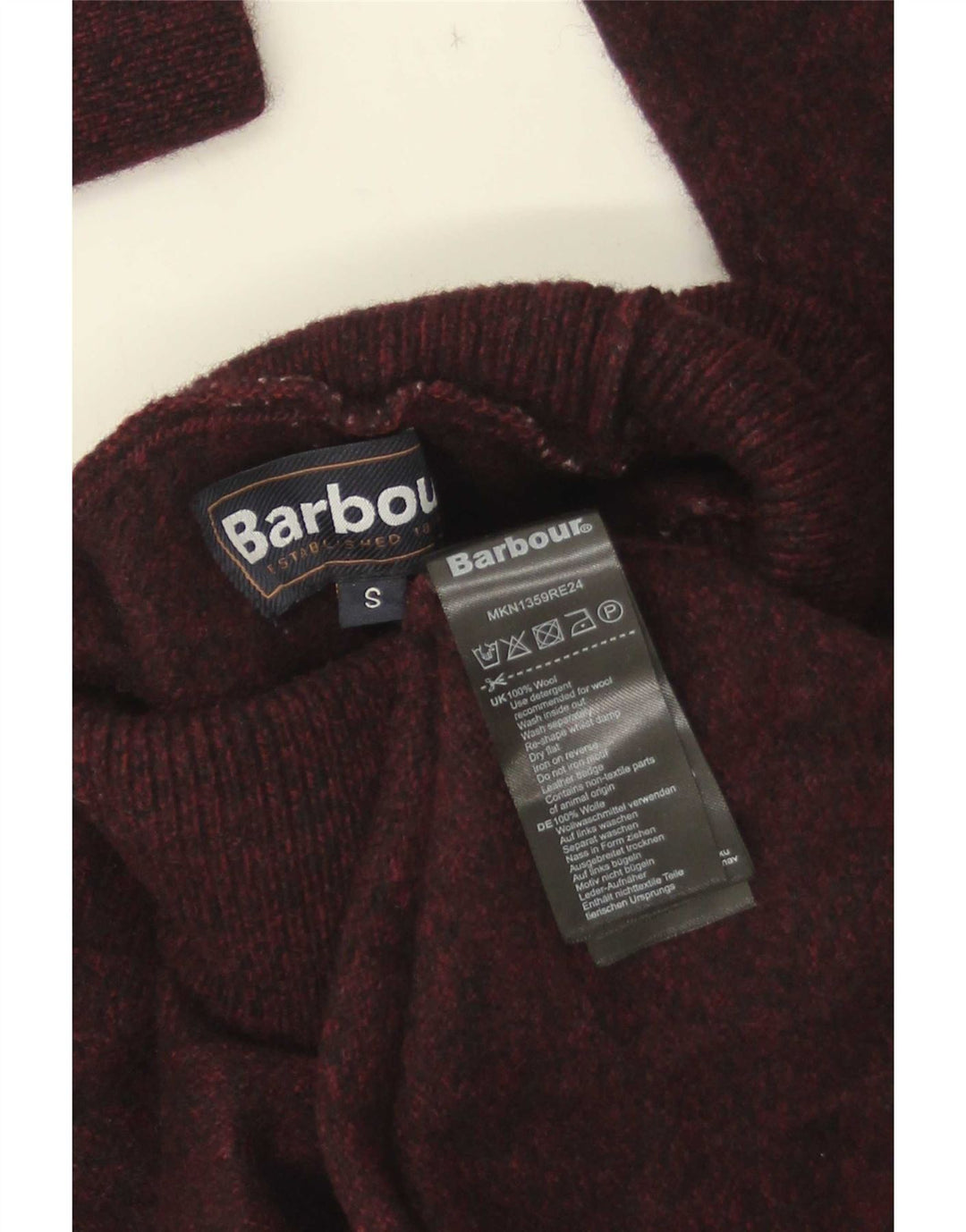 Barbour ženski džemper s rol izrezom UK 10 Small Brown Wool