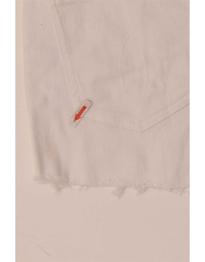 Ženske traper kratke hlače Calvin Klein W28 Srednje bijeli pamuk