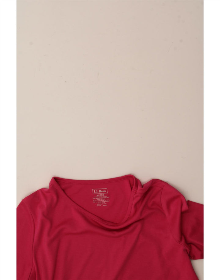 L.L.BEAN Womens Top Long Sleeve UK 14 Medium Pink Cotton Vintage L.L.Bean and Second-Hand L.L.Bean from Messina Hembry 